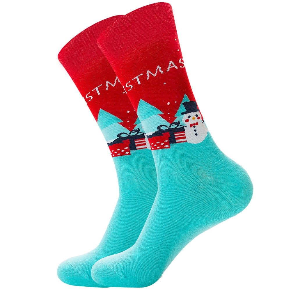 image-Men's socks Santa Claus Elk Men's Tube Socks Trendy Cotton Socks