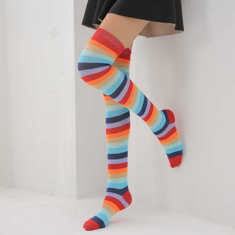 image-Women's cotton socks over the knee socks creative high socks