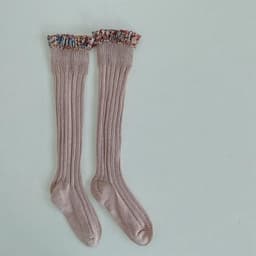 image-Double needle children's socks, middle tube, girls' socks, trendy socks