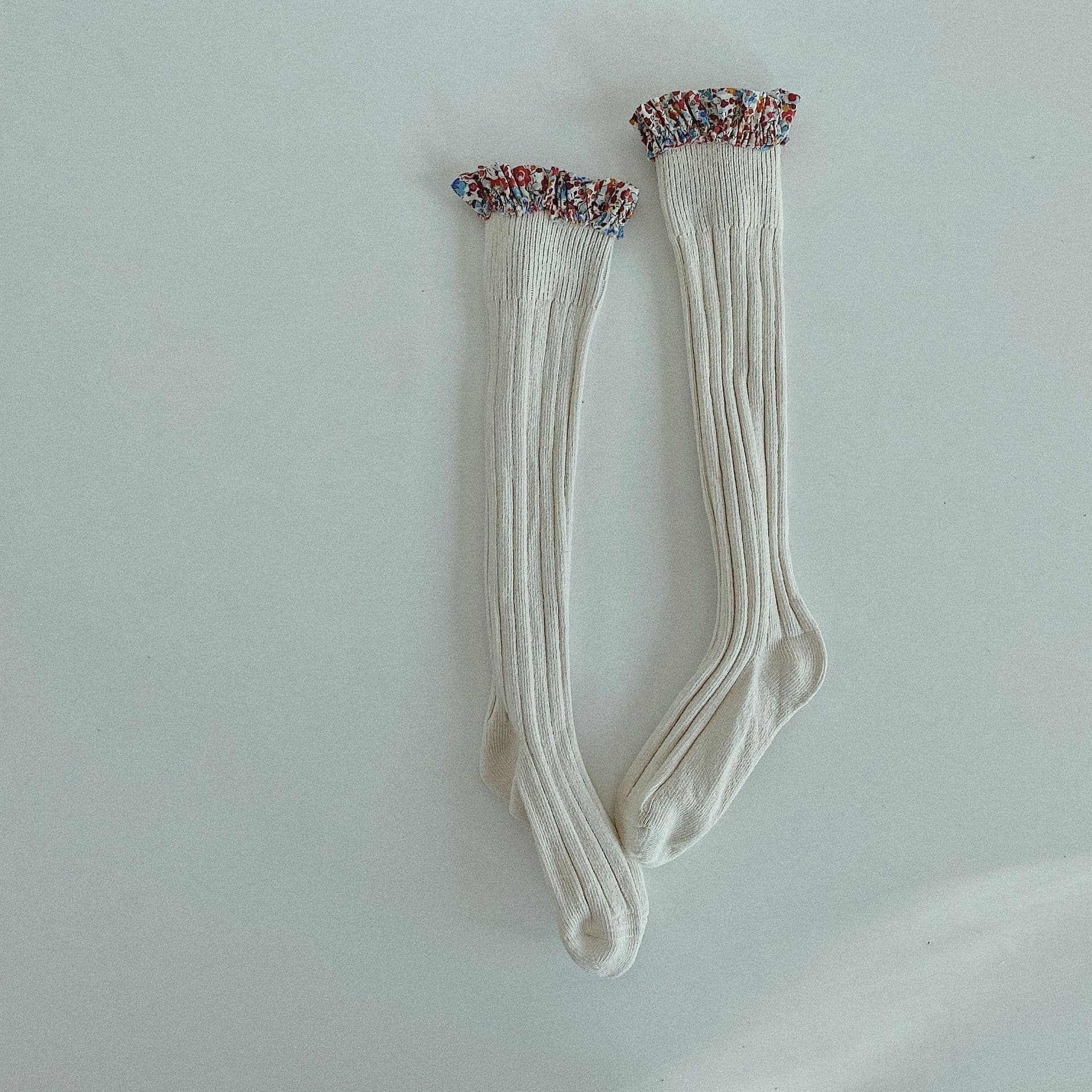 image-Double needle children's socks, middle tube, girls' socks, trendy socks