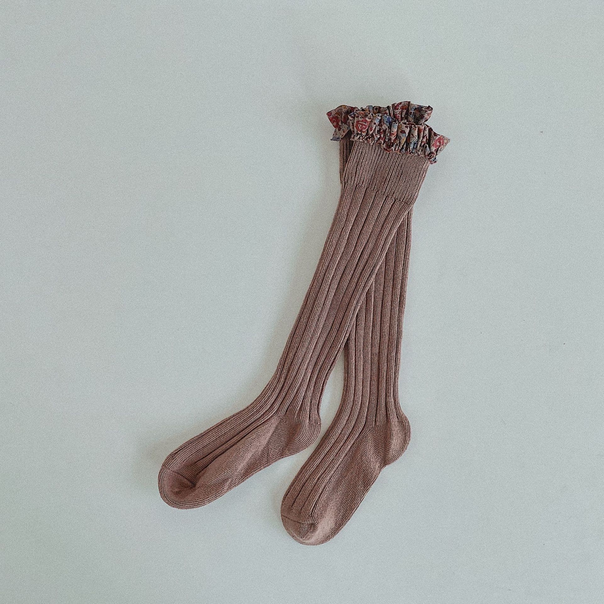 image-Double needle children's socks, middle tube, girls' socks, trendy socks