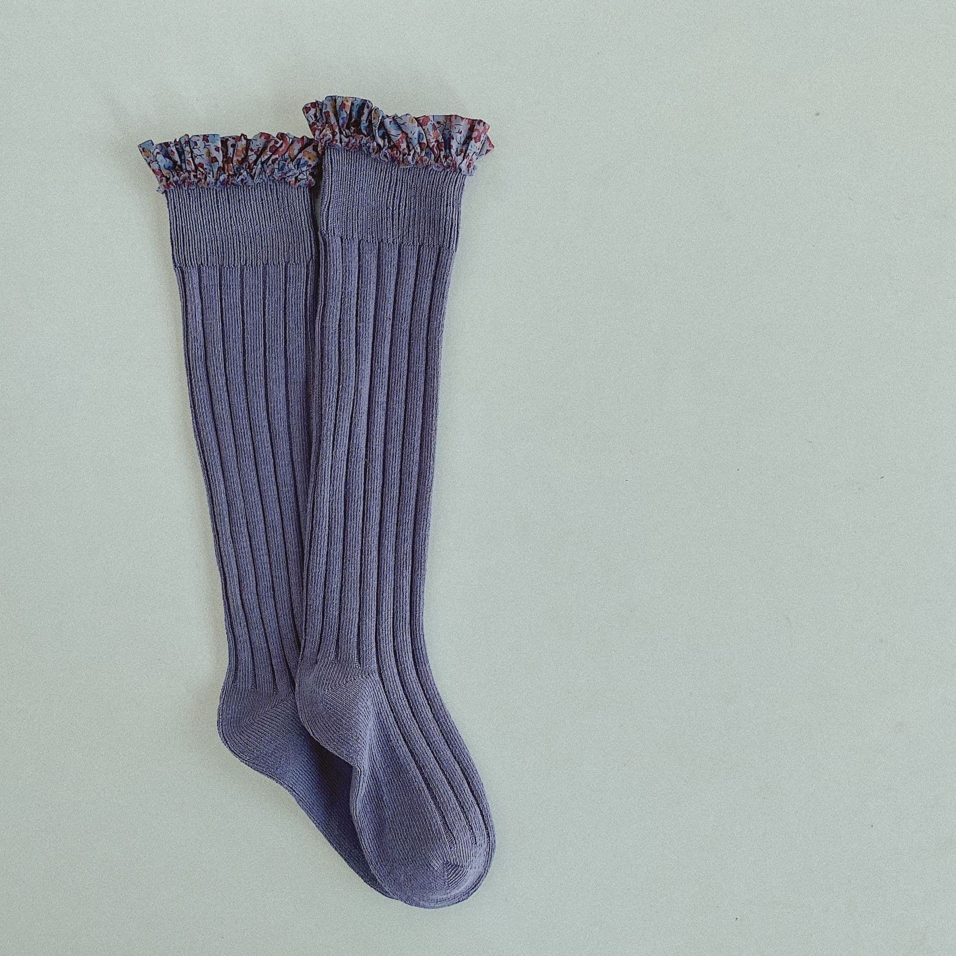 image-Double needle children's socks, middle tube, girls' socks, trendy socks