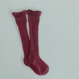image-Double needle children's socks, middle tube, girls' socks, trendy socks