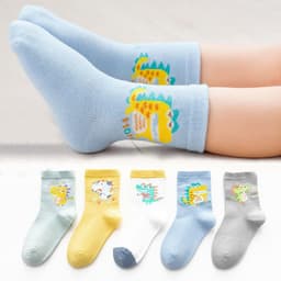 image-Cotton Children's Socks Medium Tube Dinosaur Thickened Baby Socks