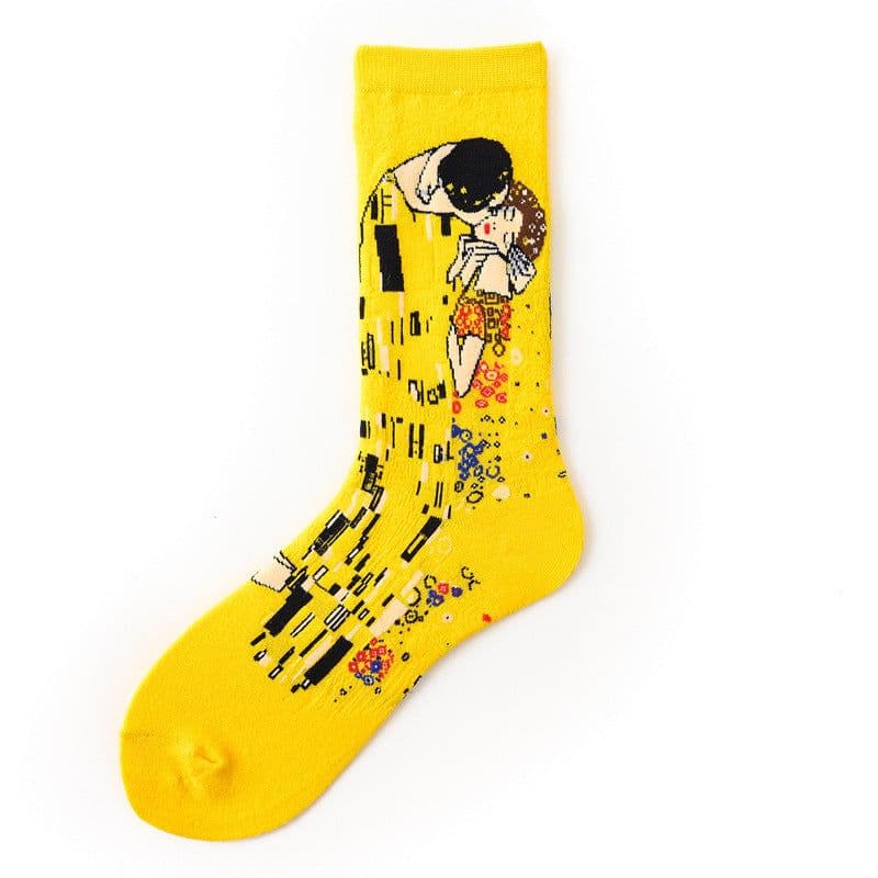 image-Men's Socks Retro Art Abstract World Oil Painting Socks