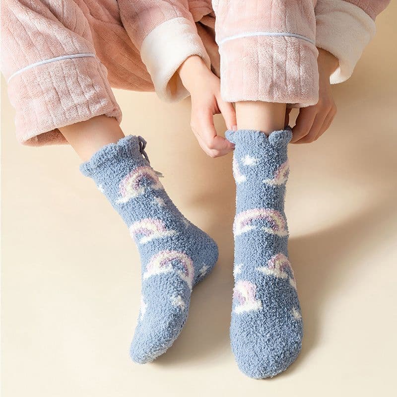 image-Winter Thick Women's Socks Japanese Sweet Girl Socks Coral Fleece Socks