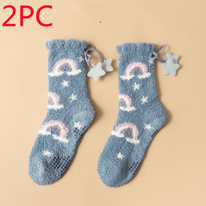 image-Winter Thick Women's Socks Japanese Sweet Girl Socks Coral Fleece Socks