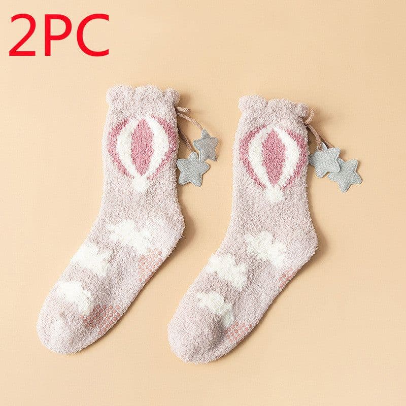 image-Winter Thick Women's Socks Japanese Sweet Girl Socks Coral Fleece Socks