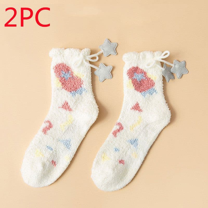 image-Winter Thick Women's Socks Japanese Sweet Girl Socks Coral Fleece Socks