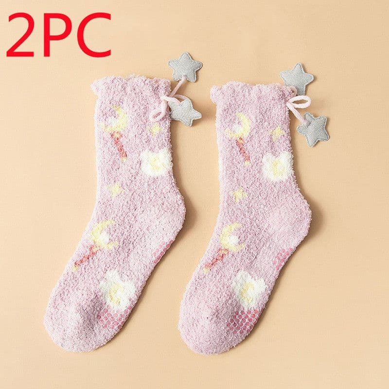 image-Winter Thick Women's Socks Japanese Sweet Girl Socks Coral Fleece Socks