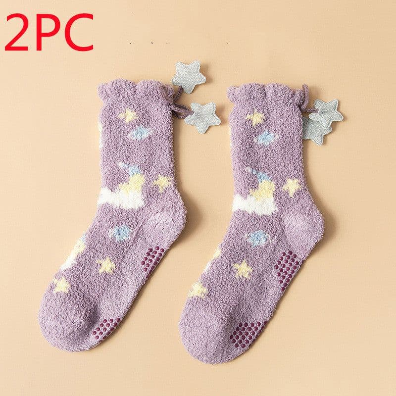 image-Winter Thick Women's Socks Japanese Sweet Girl Socks Coral Fleece Socks