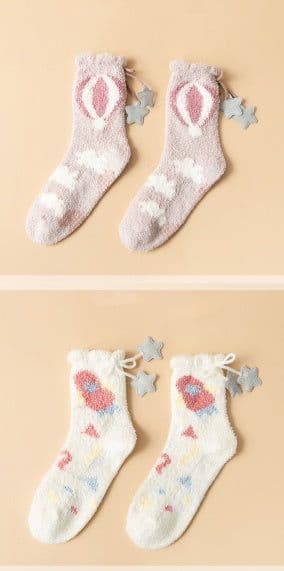 image-Winter Thick Women's Socks Japanese Sweet Girl Socks Coral Fleece Socks