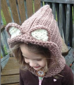 image-Baby Girls Hats Handmade Kids Winter Hats Wrap Bear Scarf Caps