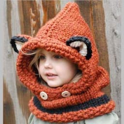 image-Baby Girls Hats Handmade Kids Winter Hats Wrap Bear Scarf Caps