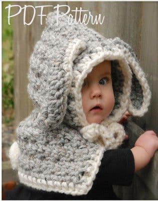 image-Baby Girls Hats Handmade Kids Winter Hats Wrap Bear Scarf Caps