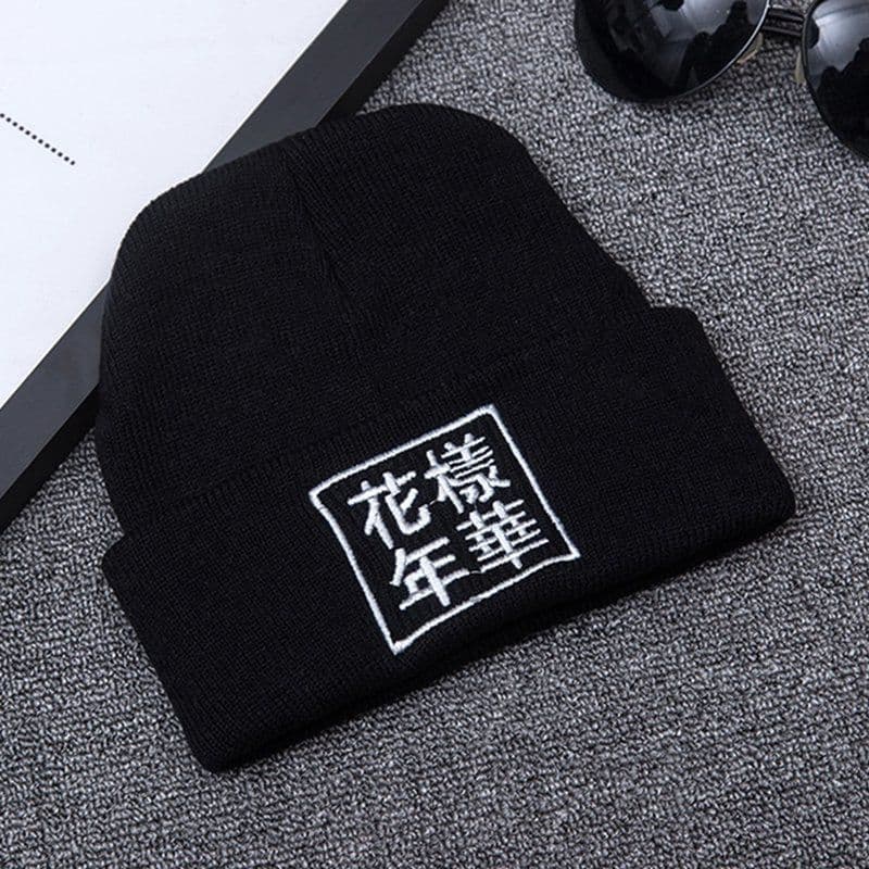 image-Autumn and winter warm knit hats Mood for years embroidery men and women fashion wild caps
