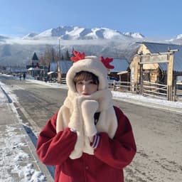 image-Scarf Sets Winter Easy To Match Warm Hat Scarves Gloves Kawaii Female Sets