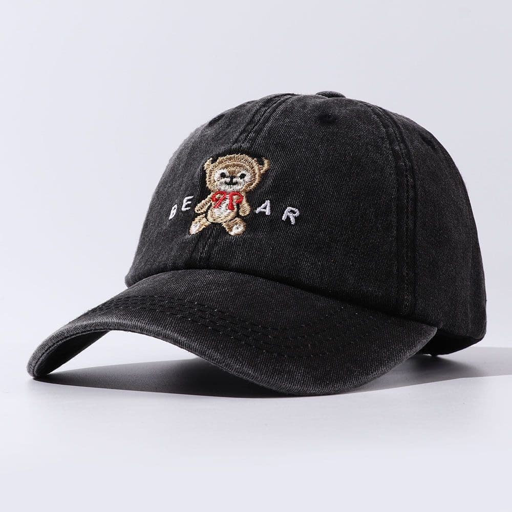 image-Women Cartoon Teddy Bear Embroidery Dad Hats