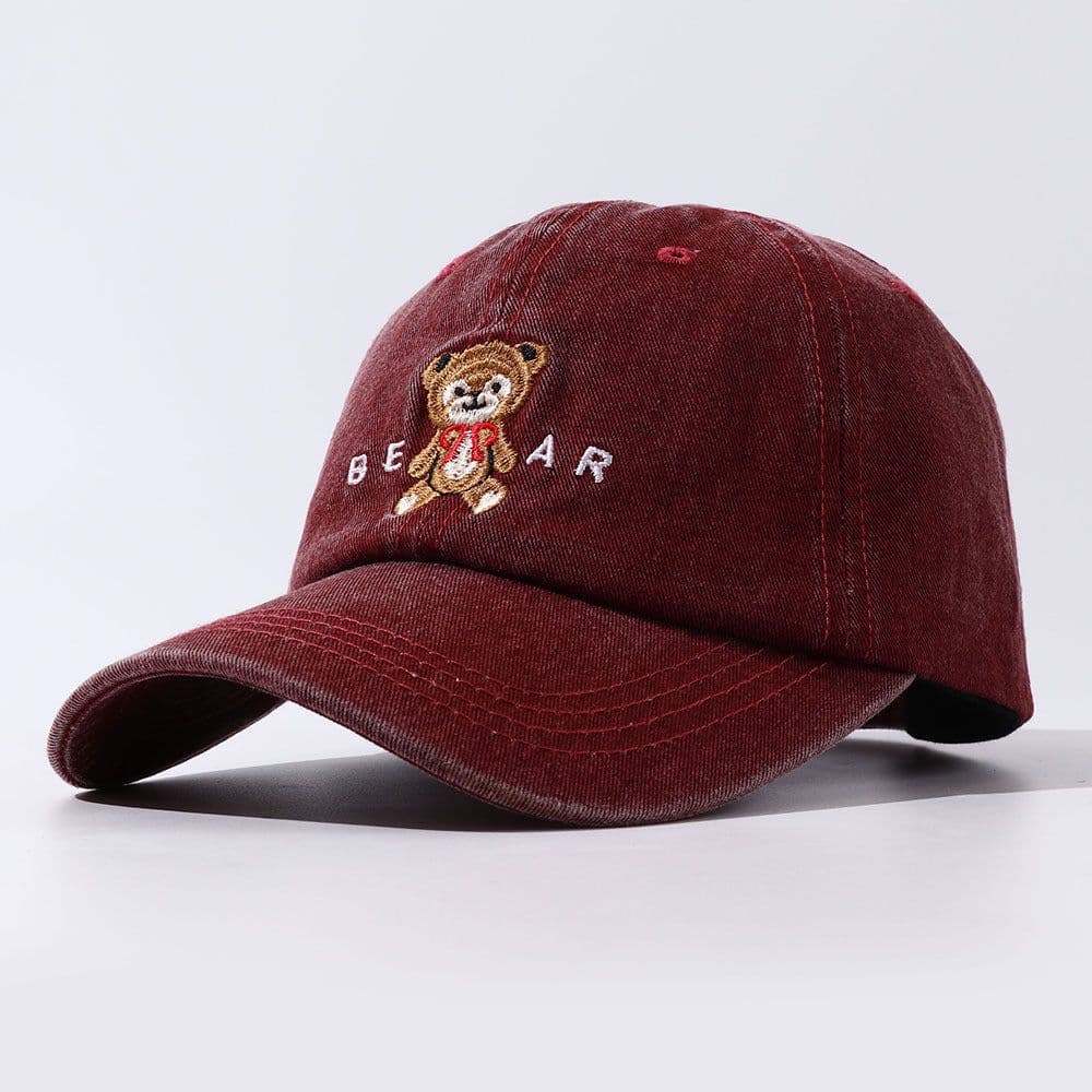 image-Women Cartoon Teddy Bear Embroidery Dad Hats