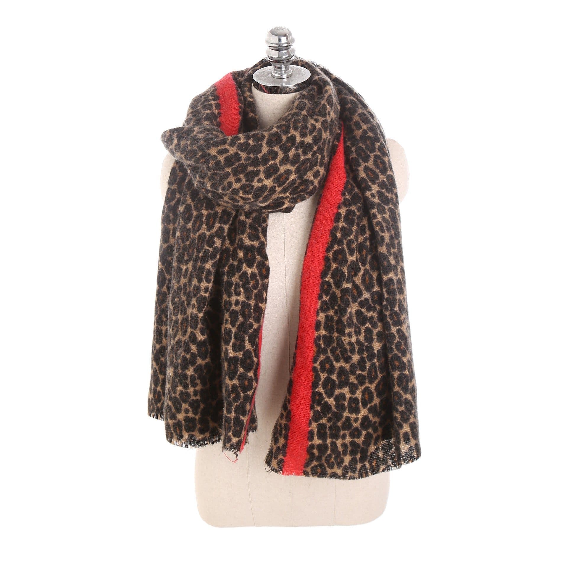 image-Leopard-print cashmere women's scarf shawl