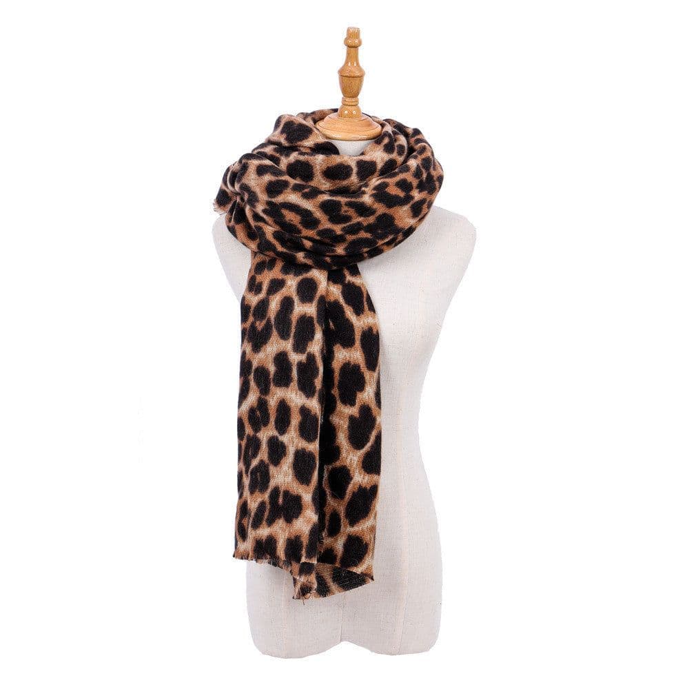 image-Leopard-print cashmere women's scarf shawl