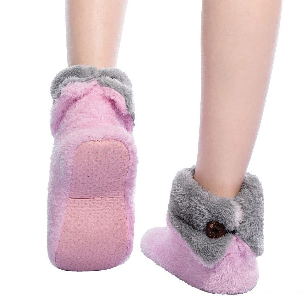 image-Dropshipping & Wholesale Women Plush Home shoe Coral Fleece Indoor Floor Sock Winter Foot Warmer Soft bottom slippers
