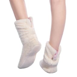 image-Dropshipping & Wholesale Women Plush Home shoe Coral Fleece Indoor Floor Sock Winter Foot Warmer Soft bottom slippers
