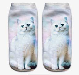 image-Popular Funny Unisex Short Socks 3D Cat Printed Anklet Socks Casual Socks