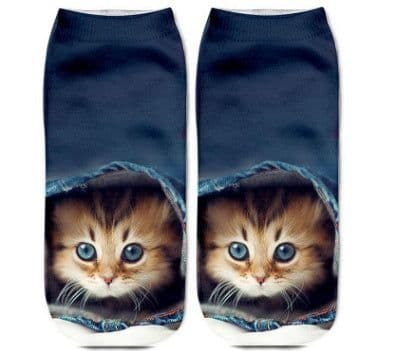 image-Popular Funny Unisex Short Socks 3D Cat Printed Anklet Socks Casual Socks