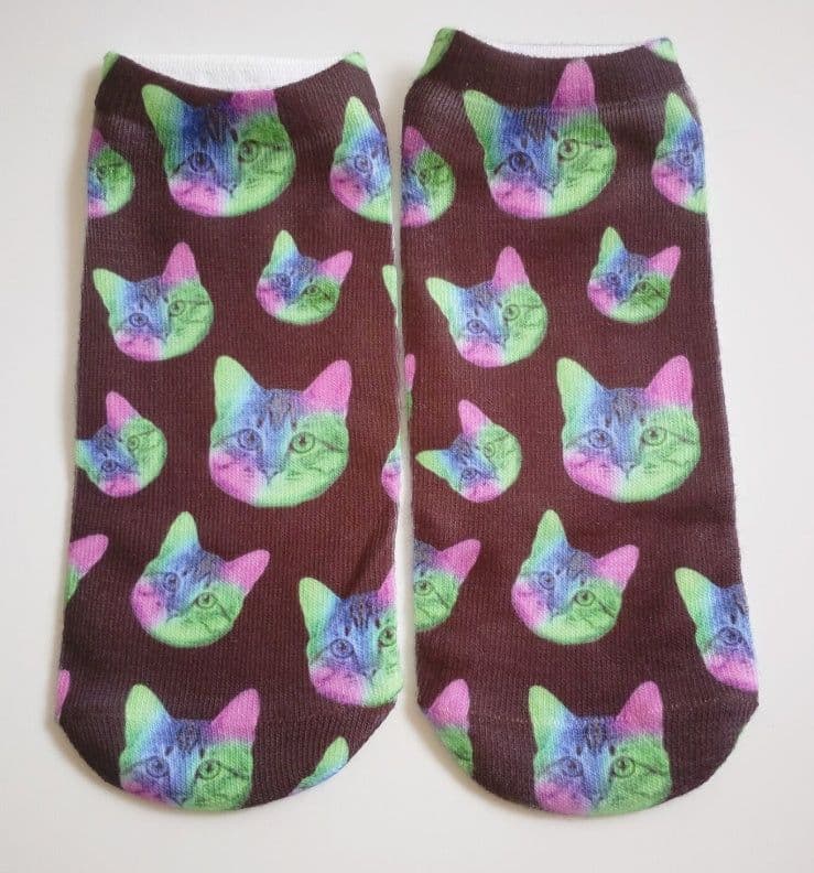 image-Popular Funny Unisex Short Socks 3D Cat Printed Anklet Socks Casual Socks