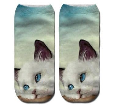 image-Popular Funny Unisex Short Socks 3D Cat Printed Anklet Socks Casual Socks
