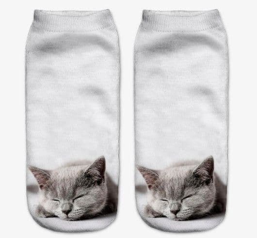 image-Popular Funny Unisex Short Socks 3D Cat Printed Anklet Socks Casual Socks