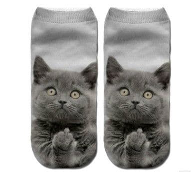 image-Popular Funny Unisex Short Socks 3D Cat Printed Anklet Socks Casual Socks