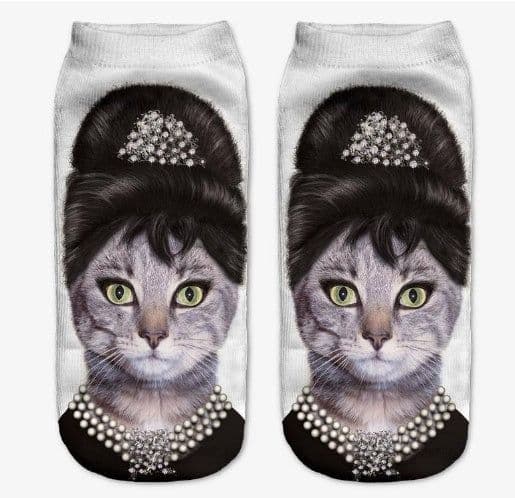 image-Popular Funny Unisex Short Socks 3D Cat Printed Anklet Socks Casual Socks