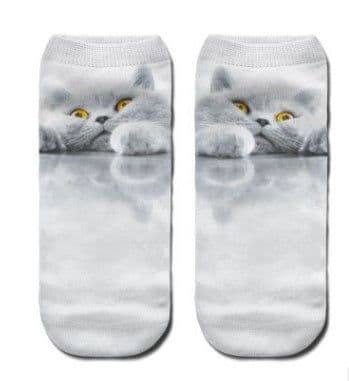 image-Popular Funny Unisex Short Socks 3D Cat Printed Anklet Socks Casual Socks