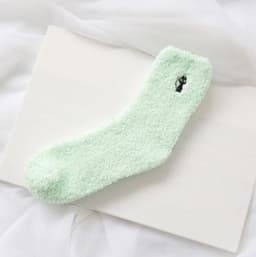image-Japanese embroidery women's socks deer coral velvet socks plus velvet thickening home socks autumn and winter women's socks kittens warm socks