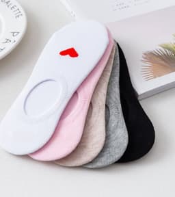 image-Heart Print Women's Socks Love Invisible Boat Socks Silicone Non-slip Short Socks
