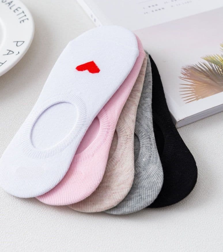 image-Heart Print Women's Socks Love Invisible Boat Socks Silicone Non-slip Short Socks