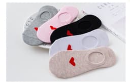 image-Heart Print Women's Socks Love Invisible Boat Socks Silicone Non-slip Short Socks