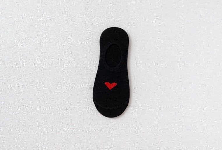 image-Heart Print Women's Socks Love Invisible Boat Socks Silicone Non-slip Short Socks
