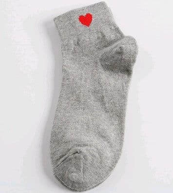 image-Women's Socks Cotton Heart Shaped Socks Love Cute Short Socks Women