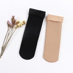 image-Autumn and winter socks men and women wild tube socks imitation nylon floor socks plus velvet thick snow socks