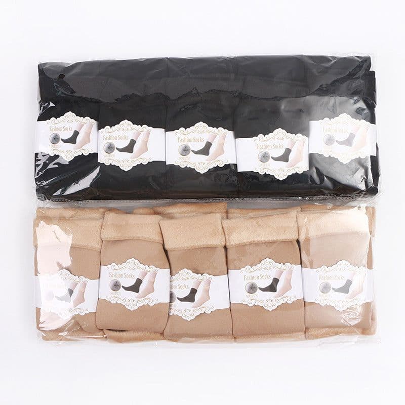 image-Autumn and winter socks men and women wild tube socks imitation nylon floor socks plus velvet thick snow socks