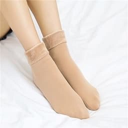 image-Autumn and winter socks men and women wild tube socks imitation nylon floor socks plus velvet thick snow socks