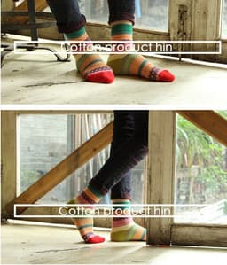 image-Vintage ethnic wind tube female socks horizontal strip double road socks cotton socks socks