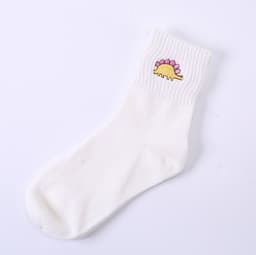 image-Cotton embroidered dinosaur ladies tube socks creative personality socks