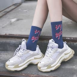 image-autumn and winter new tide socks female sports socks letter skateboard socks college wind cotton deodorant baseball socks