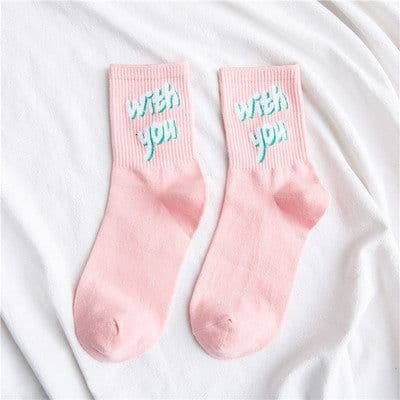 image-autumn and winter new tide socks female sports socks letter skateboard socks college wind cotton deodorant baseball socks