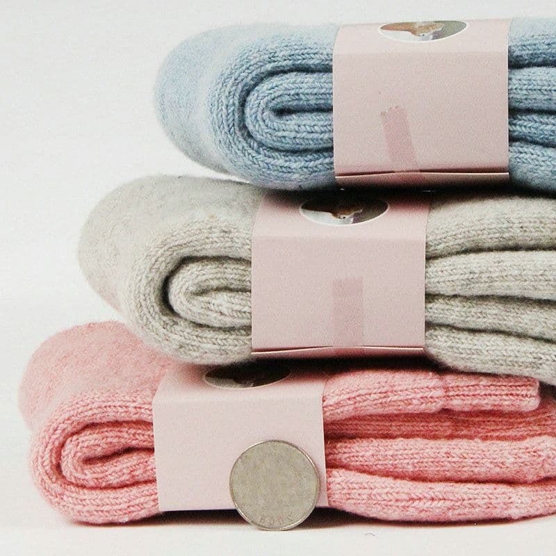 image-Autumn and winter new ladies rabbit wool socks women's tube socks Terry thick socks warm solid color pull socks