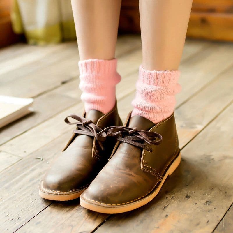 image-Autumn and winter new ladies rabbit wool socks women's tube socks Terry thick socks warm solid color pull socks